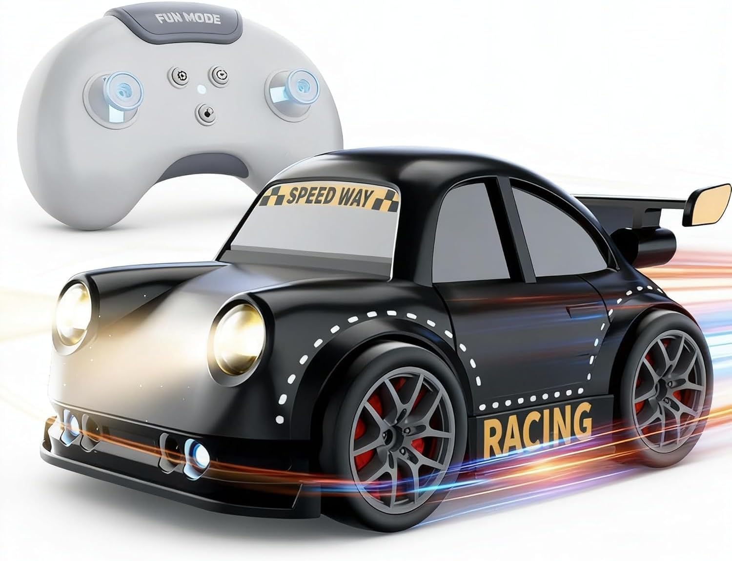 High Speed RC Drift Car for Kids | 2.4GHz Remote Control Stunt Car with Gesture Sensing, 360° Rotation, LED Lights & Sound | Follow & Escape Mode Toy (Multicolor)