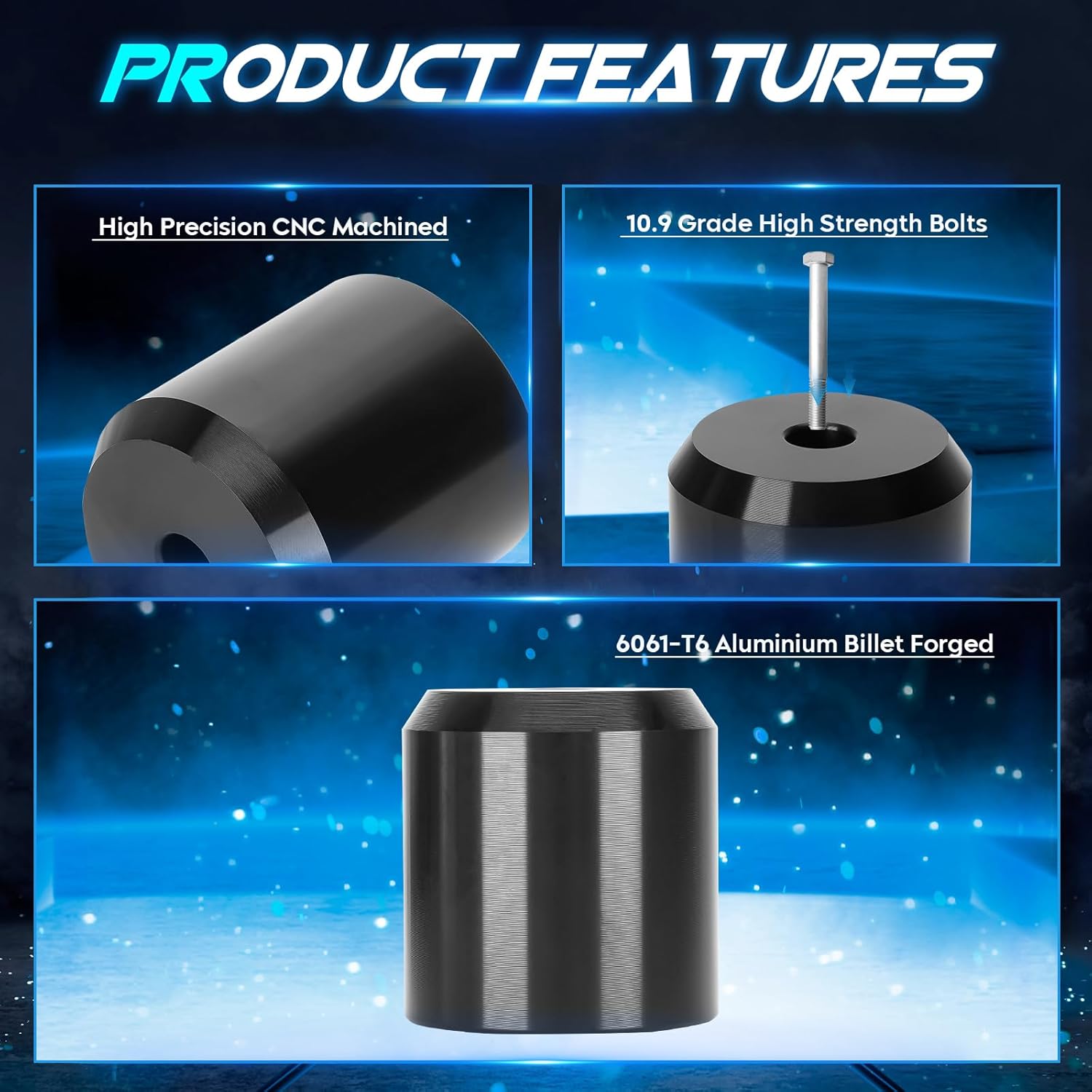 3" Front Leveling Lift Kit Compatible with 2005-2020 F250 F350 Super Duty 4WD, 3inch Front Coil Spring Suspension Lift Strut Spacers with Shock Extenders