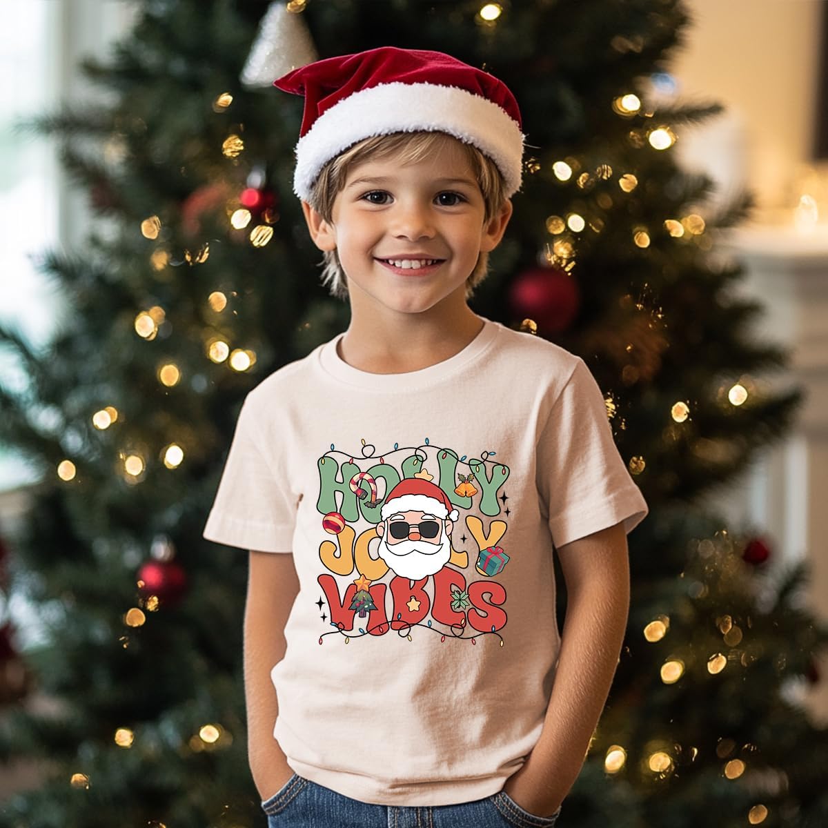 Toddler Boy Girl Christmas Shirt Kid Ugly Xmas Tshirt Cotton Short Sleeve Tee Top 2-10 Years