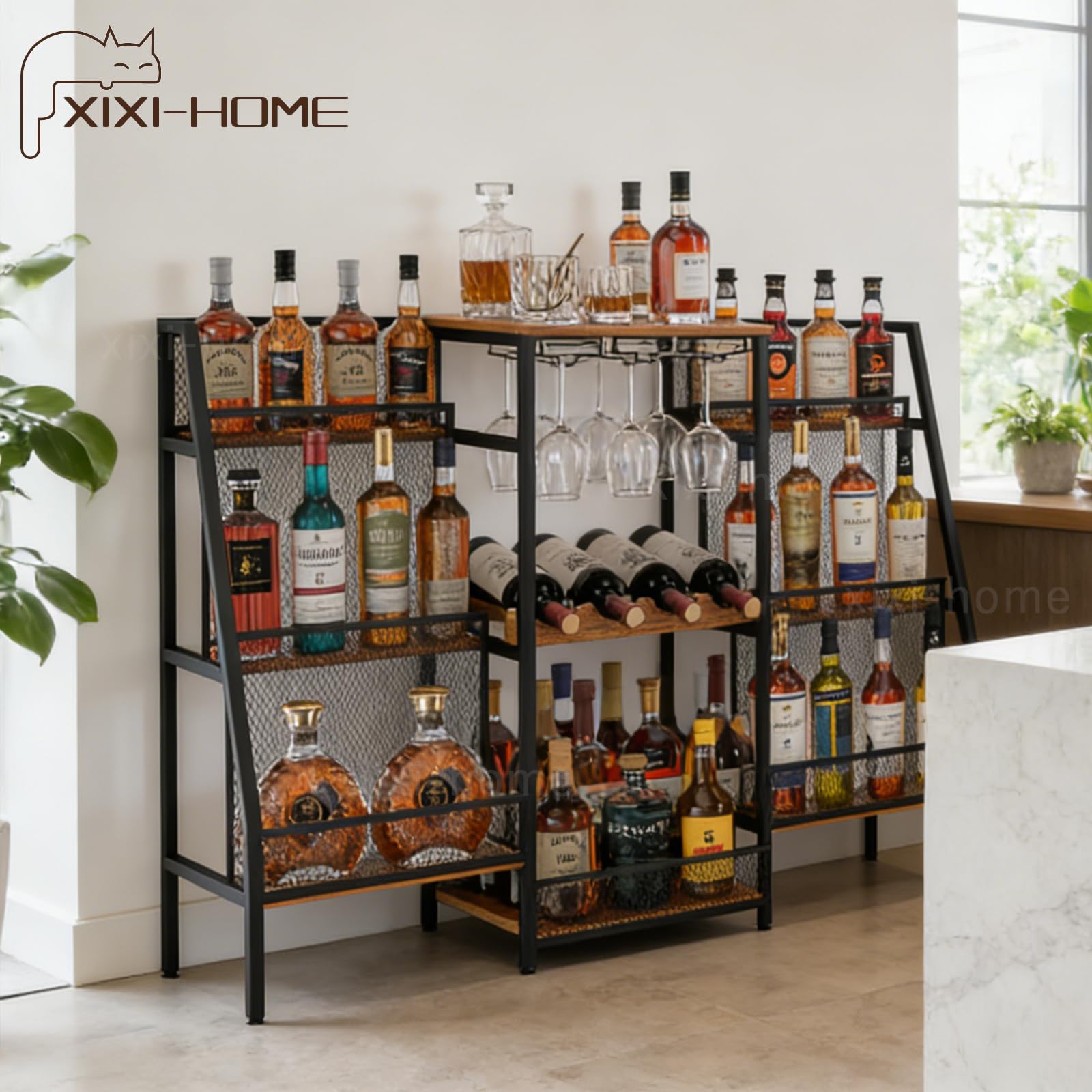 Amazon.co.jp: xixi-home ワインバーキャビネット 木製 酒棚