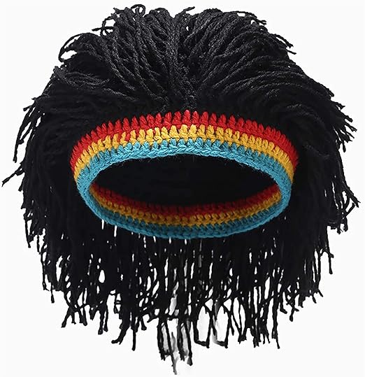 Amazon Co Jp 上手 男性の女性の帽子面白いニットビーニーハットレゲエヘアスタイルのラスタの帽子wir Will暖かいスキーブラウン Color Black ビューティー