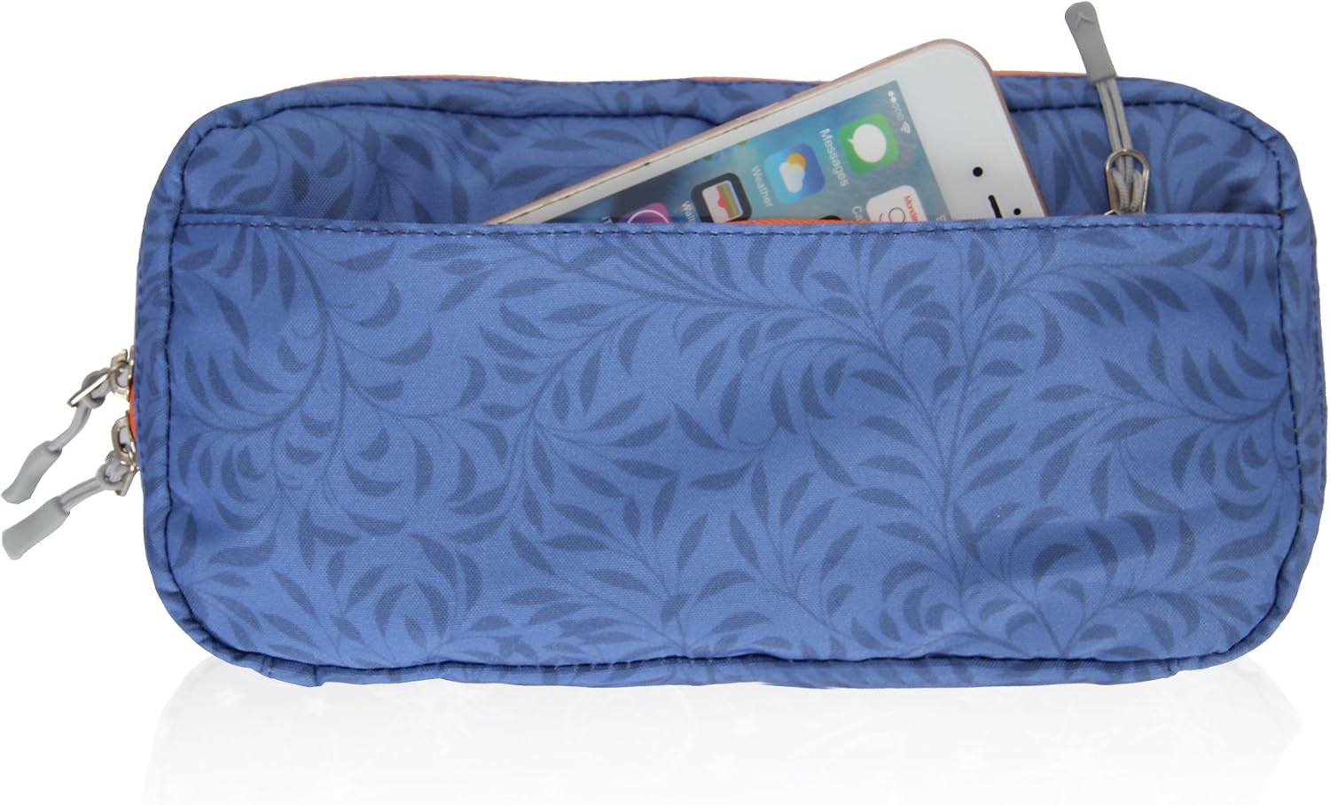 Hynes Eagle Cord Organizer Small Electronics Case Gadget Pouch Phone Accessories Storage Bag White Flowers