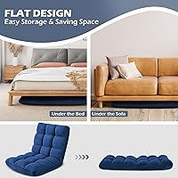 Vista 15 de Silla plegable para juegos de suelo de 14 posiciones, acolchada y ajustable, con algodón transpirable y terciopelo coral agradable a la piel