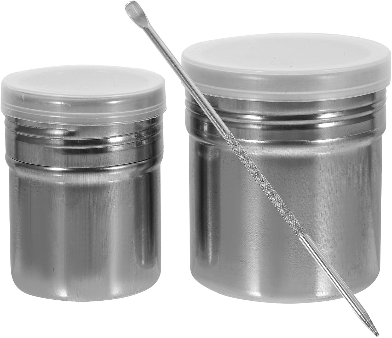 Stainless Steel Powder Sugar Shaker Set, Multipurpose Seasoning Bottle