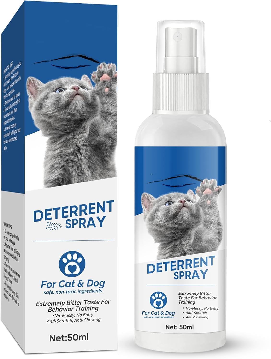 Cat Repellent Spray, Cat Deterrent Spray for Furniture and Sofa Protection, Extra Bitter Anti Scratch Spray Indoor & Outdoor for Cats and Dogs, 50ml (Pack of 1)