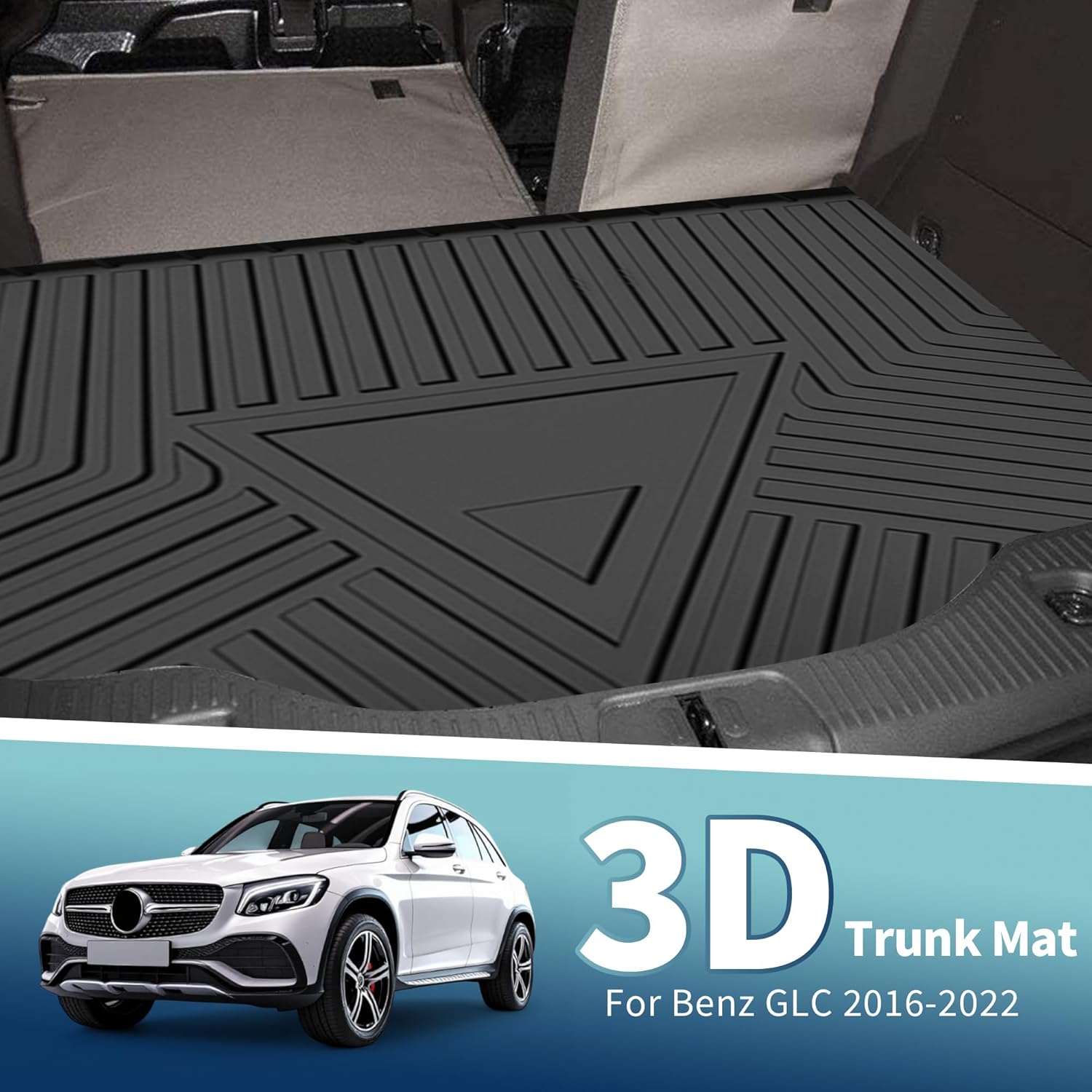 Cargo Liner Rear Trunk Mat Trunk Cargo Luggage Boot Tray Mat for Mercedes Benz GLC Class 2016-2022 for Mercedes Benz GLC250 GLC300 GLC350 GLC43
