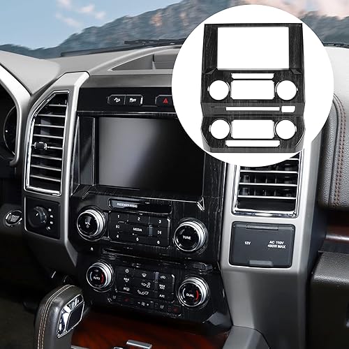 JeCar Para F150 Interir Trim Consola central Panel de tablero Accesorios interiores para Ford F150 2015-2020 (grano de madera negro)