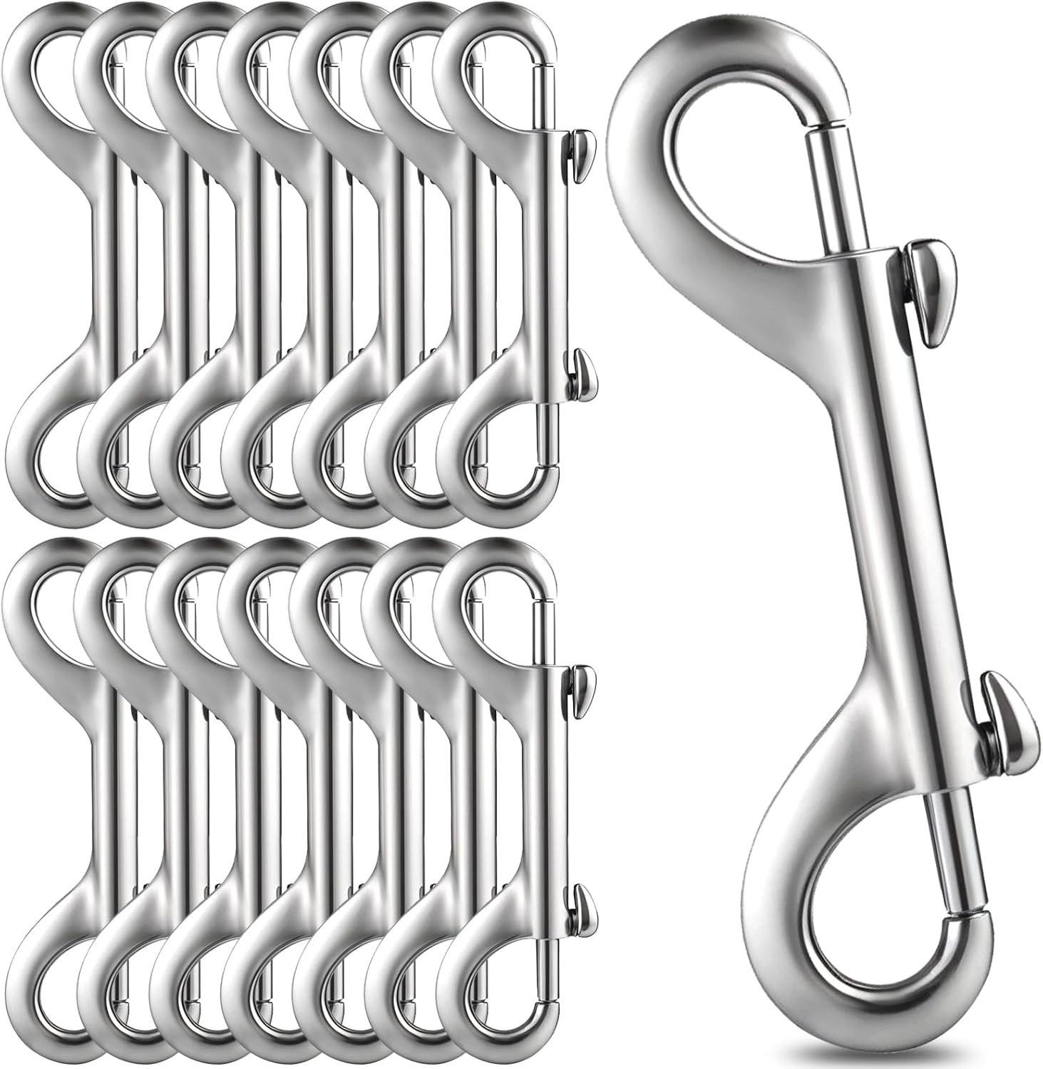 15PCS 4.7” Double Ended Bolt Snap Hooks, Extra Large Heavy Duty Zinc Alloy Snaps, Trigger Chain Metal Clips Key Holder 220LB Load Capacity for Cats Dog Leash Horse Tack Feed Bucket Hammocks