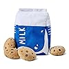Amazon Basics Interactive Dog Squeak Toys with 1 Milk Carton and 4 Cookies, Ideal for Puppies, Small and Medium Dogs