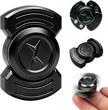 3-in-1 Metal Fidget Toys Adults Fidget Slider Clicker EDC Metal Fidget Toys Adults Small Desk Fidget Toy for ADHD/ADD/Autism Stress Relief Decompression Toys Black