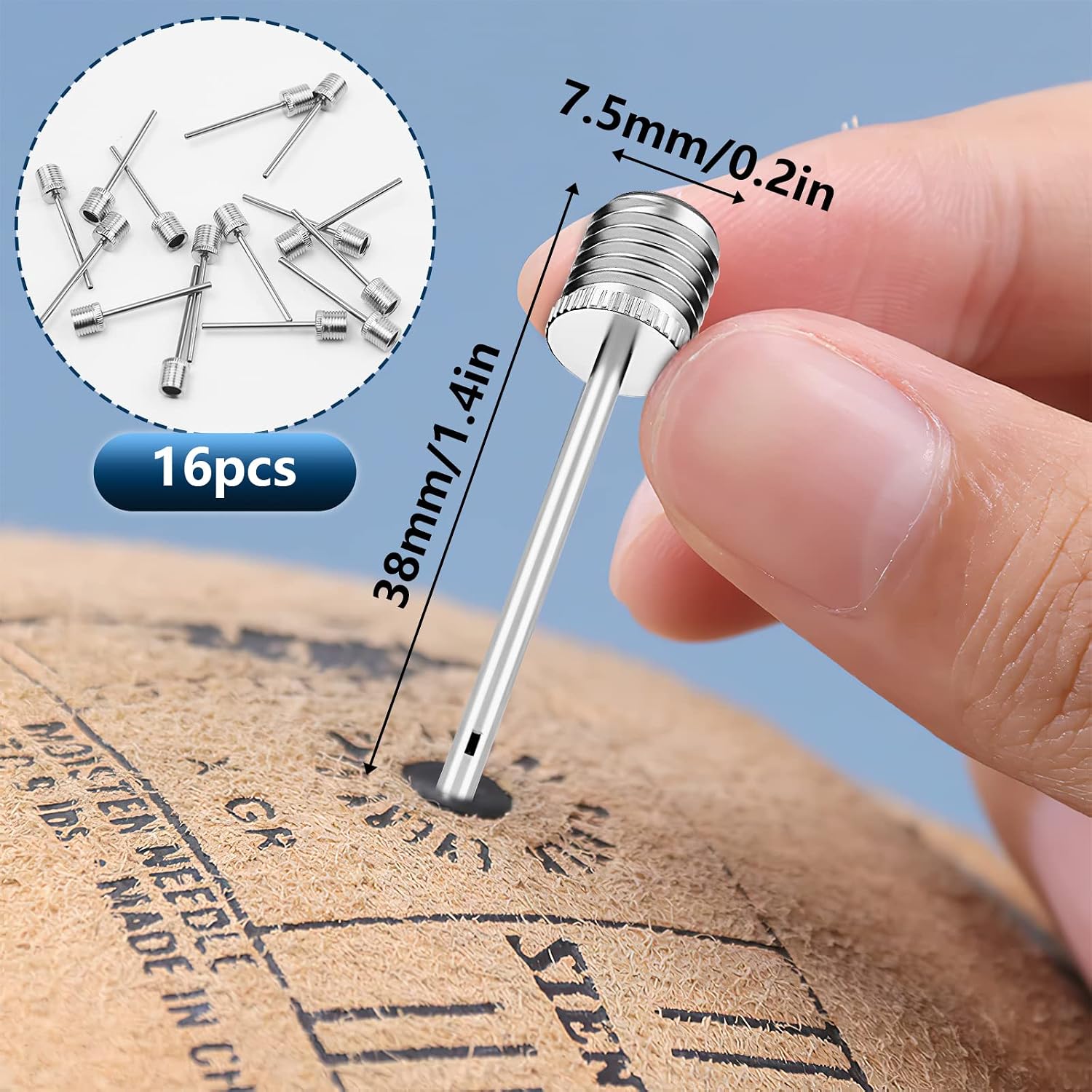 ExeQianming Air Pump Needles, Basketball Pump Needle, Air Pump Inflation Needles with Storage Box, Stainless Steel Ball Pump Inflation Needle for Sports Balls Air Pumping