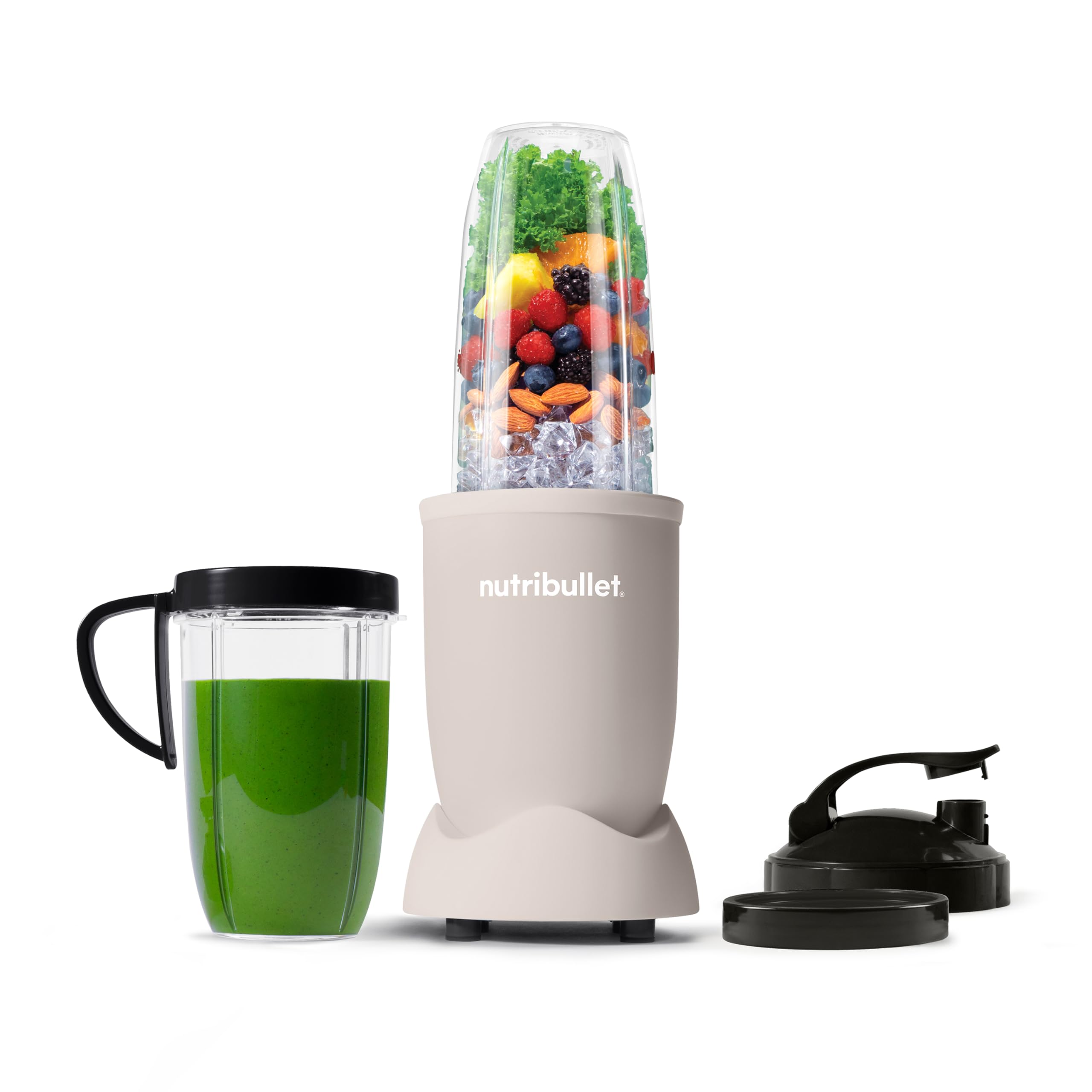 nutribullet Pro Personal Blender, Shakes, Smoothies, Food Prep, and Frozen Blending, 32 Ounce Cup, 24 Ounce Cup, Flip-top Travel Lid, 900 Watt, Matte Linen, NB9-0901LIN