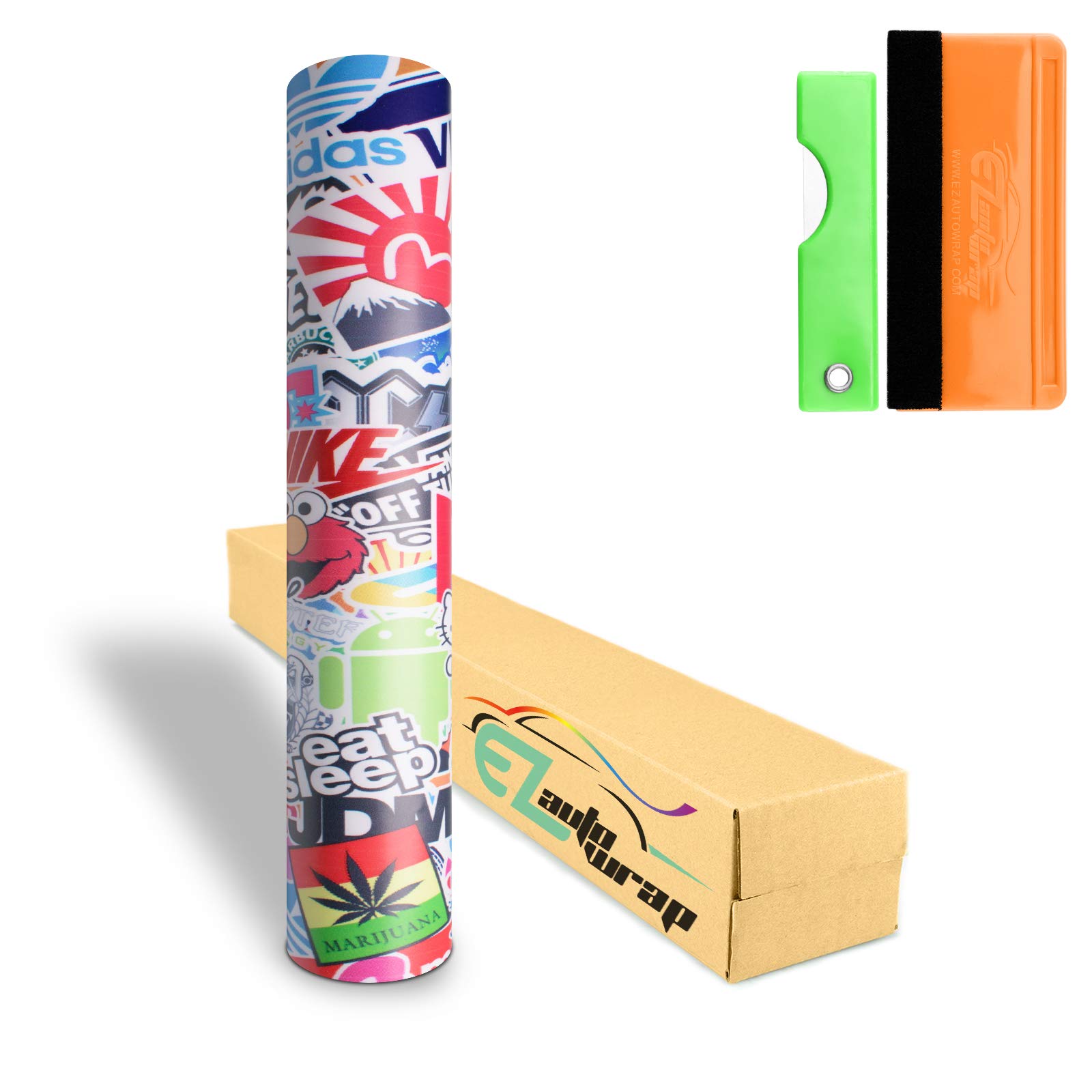 Free Tool Kit EZAUTOWRAP ES Bomber Hellaflush Anime Cartoon Car Vinyl Wrap Sticker Decal Air Release - 12