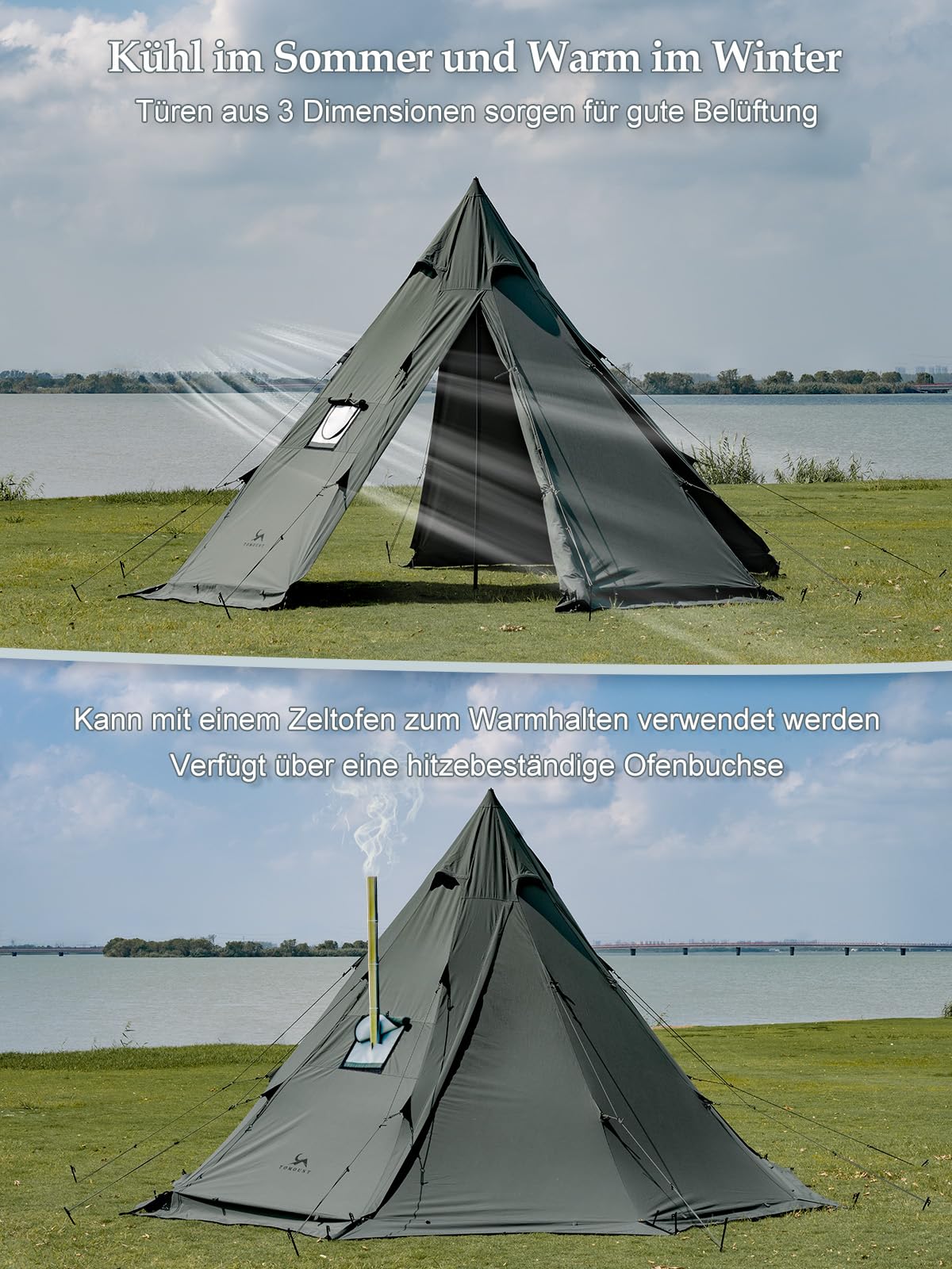 Tomount-Tente Tipi Indienne En Coton-2,8 M De Haut-Tente