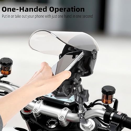 Miniatura 4 de Soporte de teléfono para motocicleta con amortiguador de vibraciones, impermeable, resistente al sol, base de montaje de manillar de aleación de