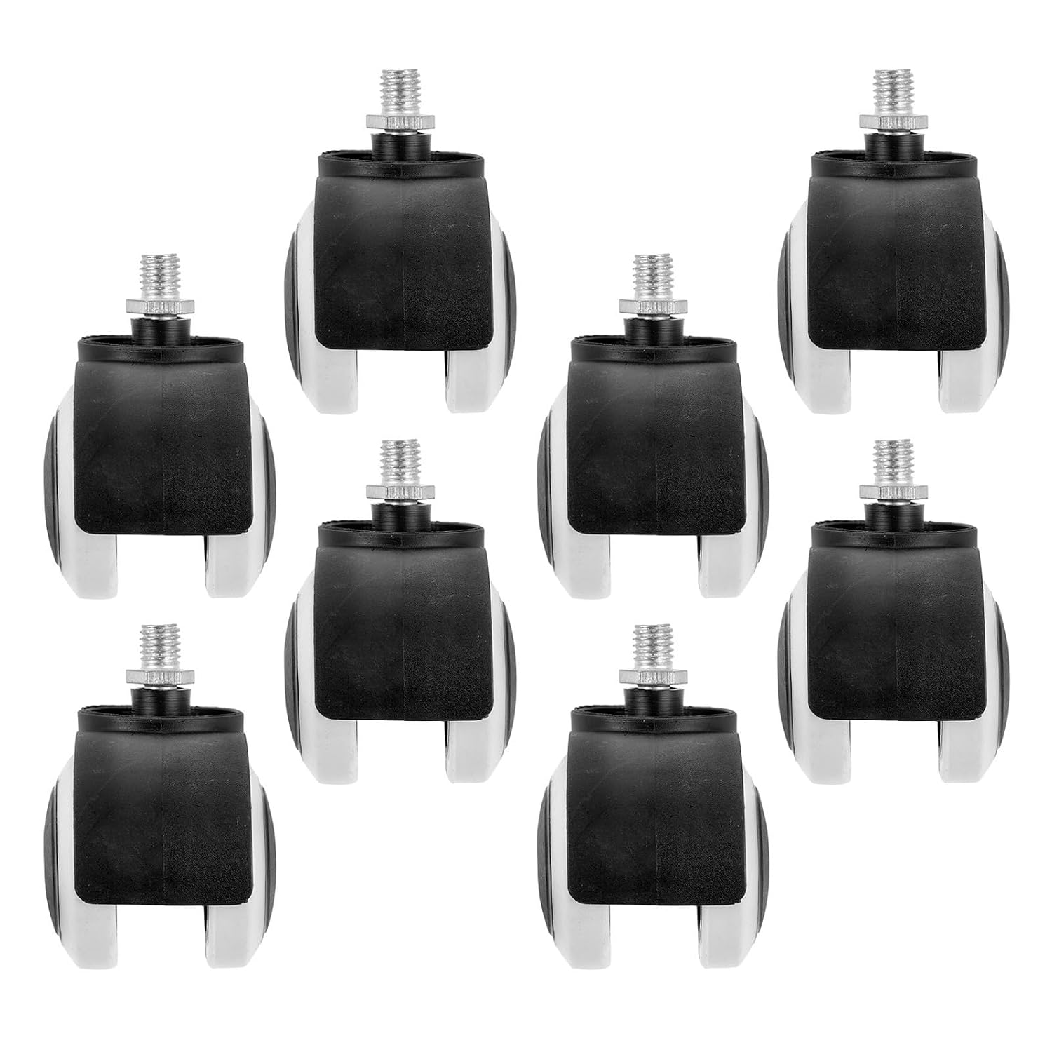 8pcs Cart Replacement Casters for Iv Stand and Infusion Pole, Plastic and Metal Mobile Iv Stand Replacement Parts with Widened Trolley Roller Wheels, Easy Installation for Hospital