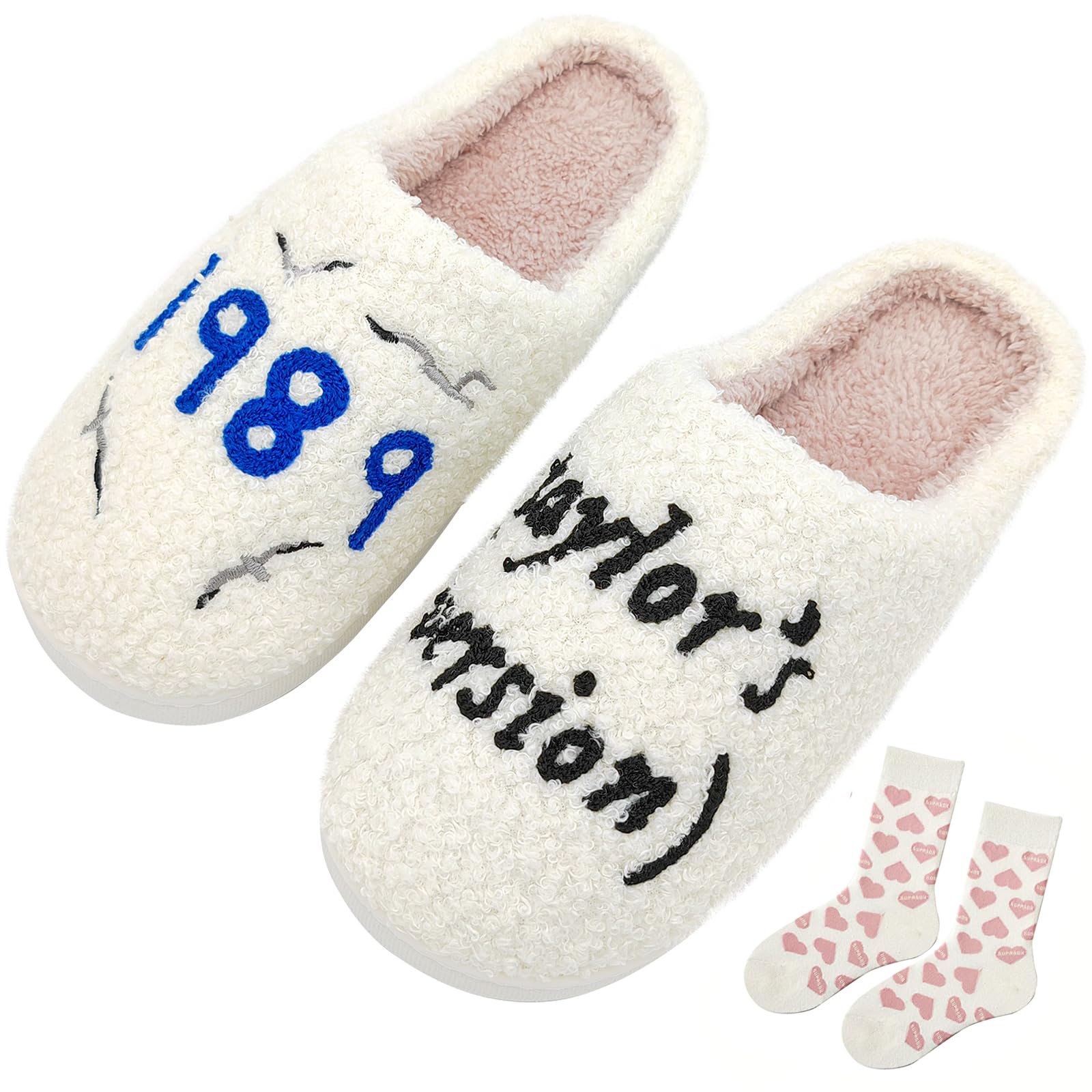 Poneneo House Slippers for Women, Meet Me At Midnight Slippers Fluffy and Cozy Bedroom Slip On Shoes, Unisex ​for Indoor Outdoor Comfort -Ideal