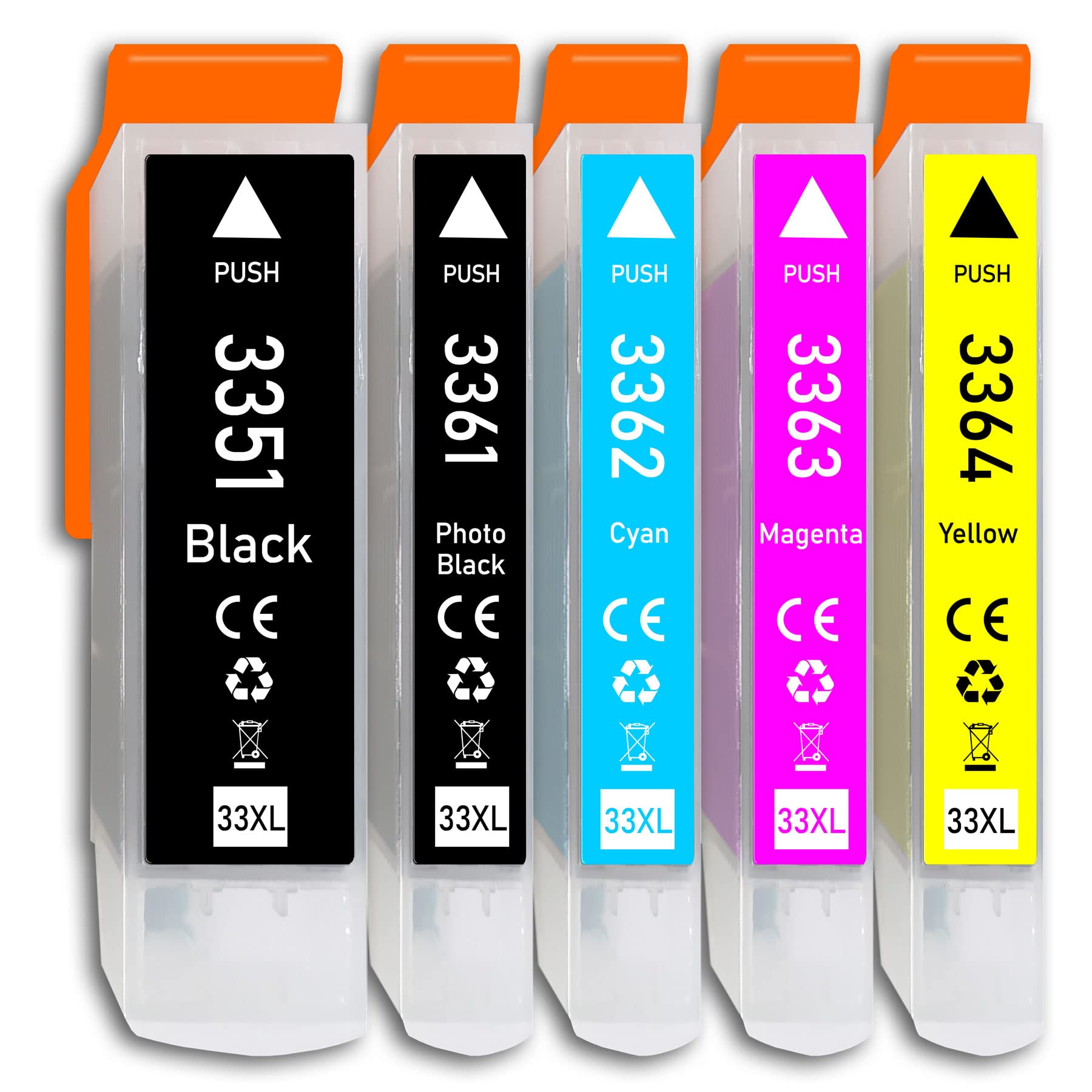 Druckerparadies Multipack of 5 Compatible with Epson 33XL Printer Cartridges for Epson Expression Premium XP-530 XP-540 XP-630 XP-635 XP-640 XP-645 XP-830 XP-900 XP-7100