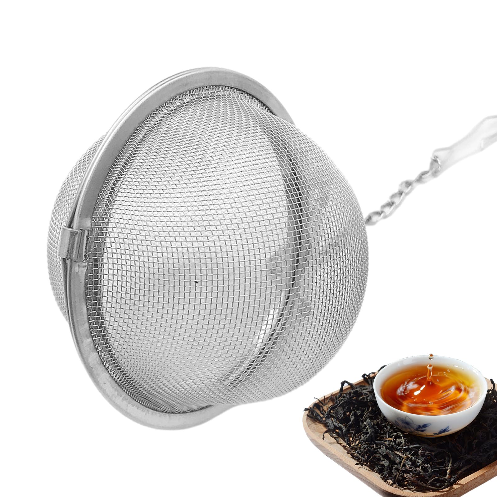 Tea Steeper – Edelstahl Teekugel Für Losen Tee, Engmaschig, Spülmaschinenfest, Mit Deckel & Kette