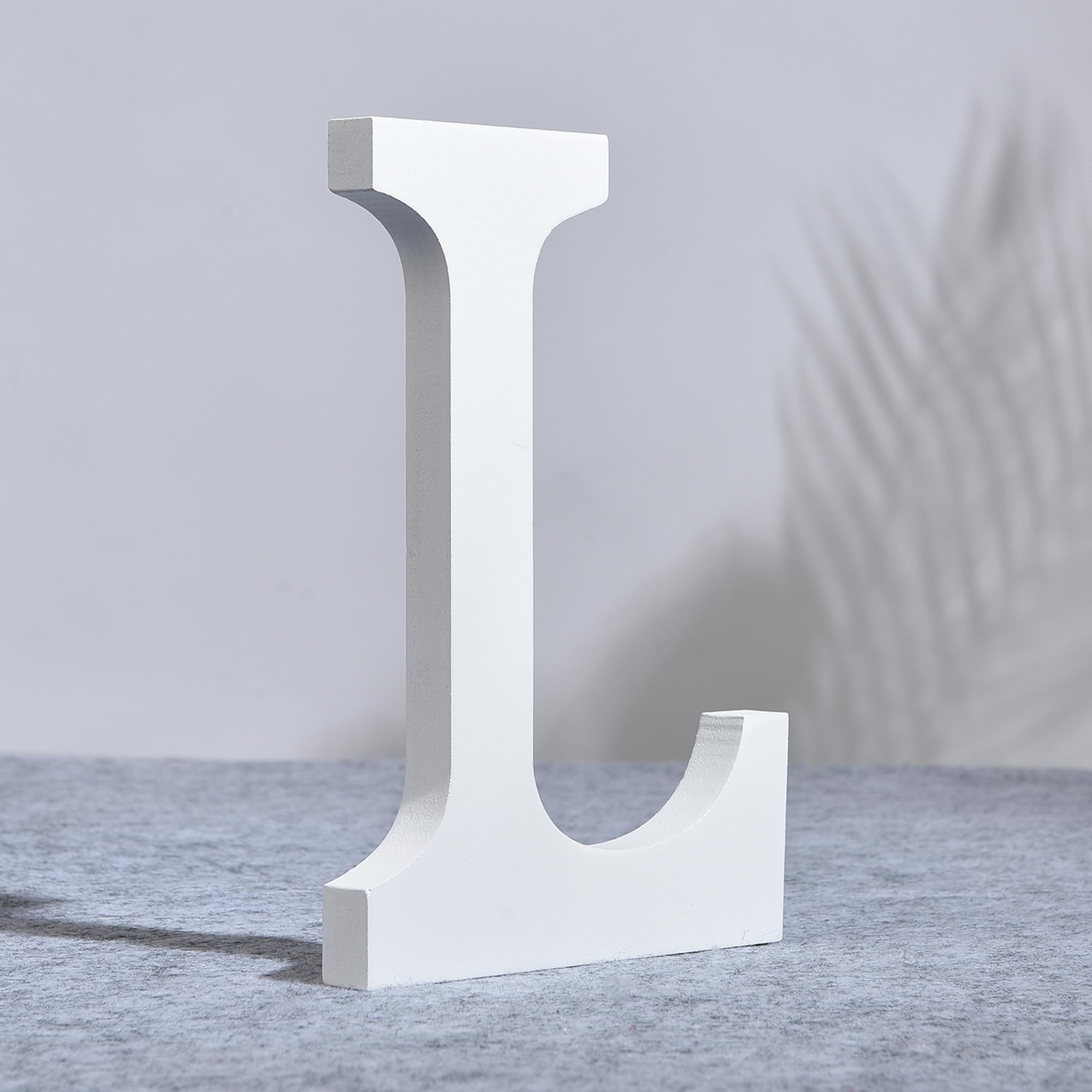 AOOLADA 10 Inch Wooden Letter L for Wall Decor, Large White Wood Standing Letters for DIY Crafts and Wedding Birthday Party Decoration, Paintable Stand Up Alphabet Letters