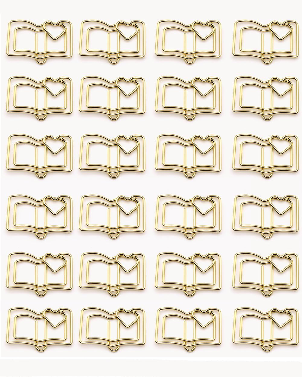 100 Pcs Book Paper Clips, Metal Decorative Clamps for Planner and Journaling, Cute Bookmark Stationery Supplies for Office Gold
