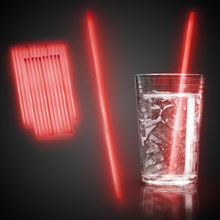 Windy City Novelties – 25 Pack, 9” Glow Straws for Halloween, Raves, Concerts, Weddings & Parties (Red)