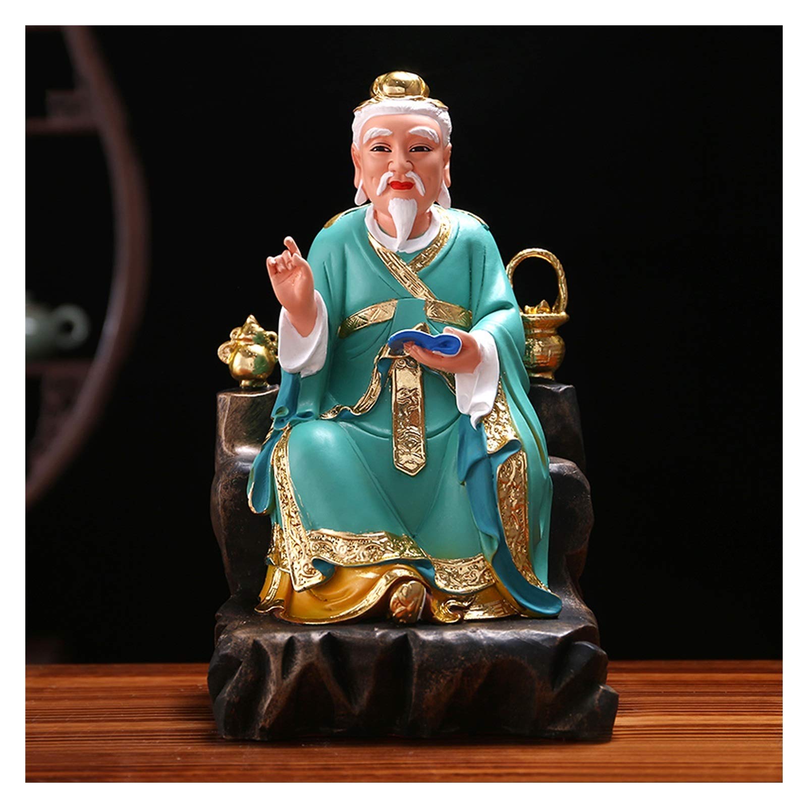 For el hogar, oficina, escritorio, mesa, baño, decoración, estatua de Feng Shui, dios, medicina, rey, estatua de Buda, estilo chino, decoración de la oficina en el hogar, decoración de mesa, tallada a