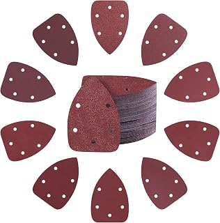100-Pack Mouse Sandpaper (5-Hole) for Mouse Detail Sanders, Grits60/120/240/400/600/800/1000/1200/1500/2000, Ideal for Woodworking, Furniture Refinishing, and Crafting