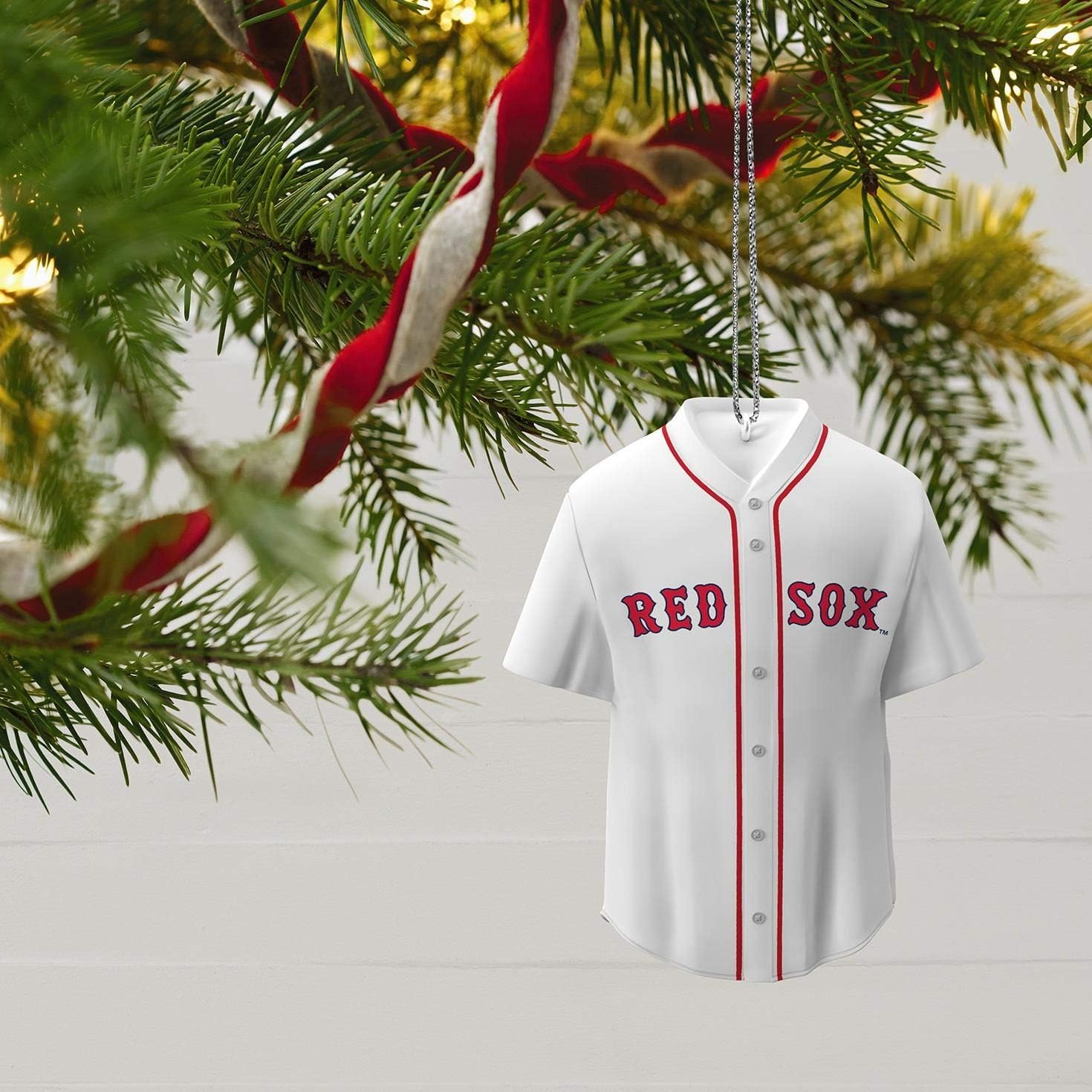 Hallmark 1595QSR1585 MLB Boston Red Sox Jersey Keepsake Christmas Ornaments