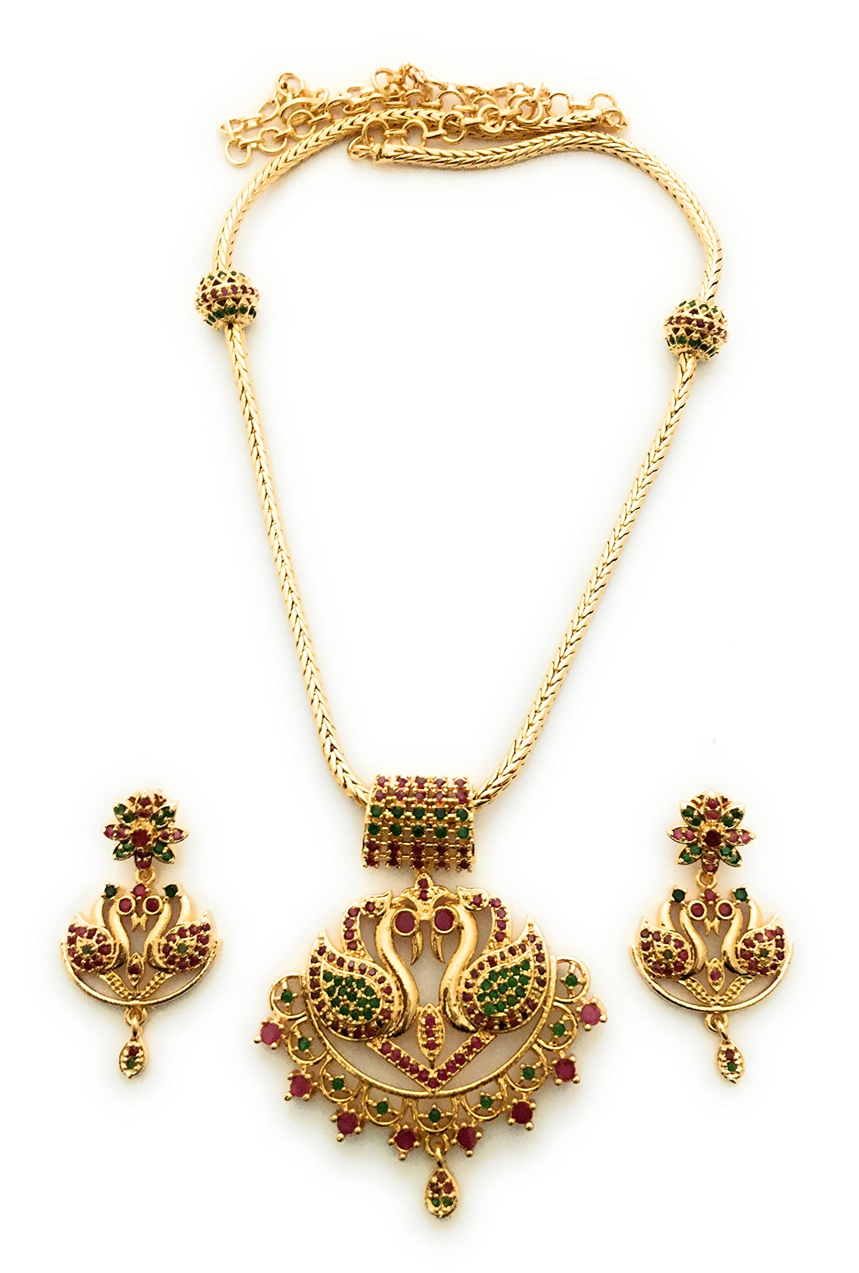 Sasitrends One Gram Gold Plated Traditional Peacock Designer Short Jewellery Set Necklace with Earrings for Girls & Women (B09NWHZ54X) Amazon Price History, Amazon Price Tracker