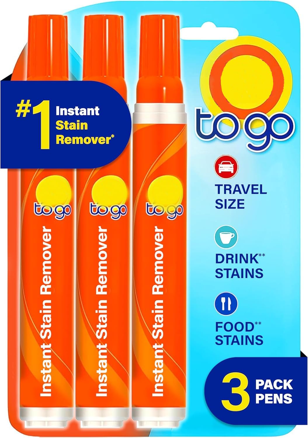 To Go Pen | Instant Stain Remover | Powerful solution breaks stains down (pack of 3)