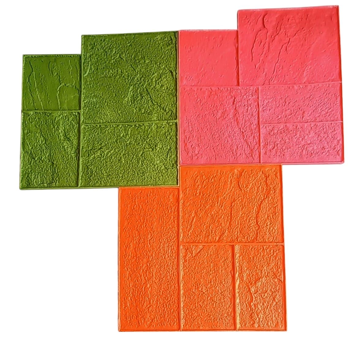 Molde de hormigón impreso imitacion Losa Árida 61 X 61 cm - Moldes Hormigon Impreso Silleria (KIT 3 SEMI-RÍGIDO + 1 FLEXIBLE)