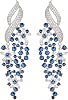 Zircon Gemstone Drop Dangle Earrings, Rhinestone Cluster Earrings Luxury Bridal Flower Fashion Jewelry, 18K Gold Plated 925 Sterling Silver Posts Sparkly Evening Dressy Earrings