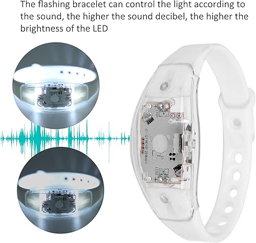 Miniatura 6 de plplaaoo Pulsera LED, pulsera LED de ciclismo, pulsera de silicona ajustable con luz LED, luces de correr para corredores, bandas reflectantes para