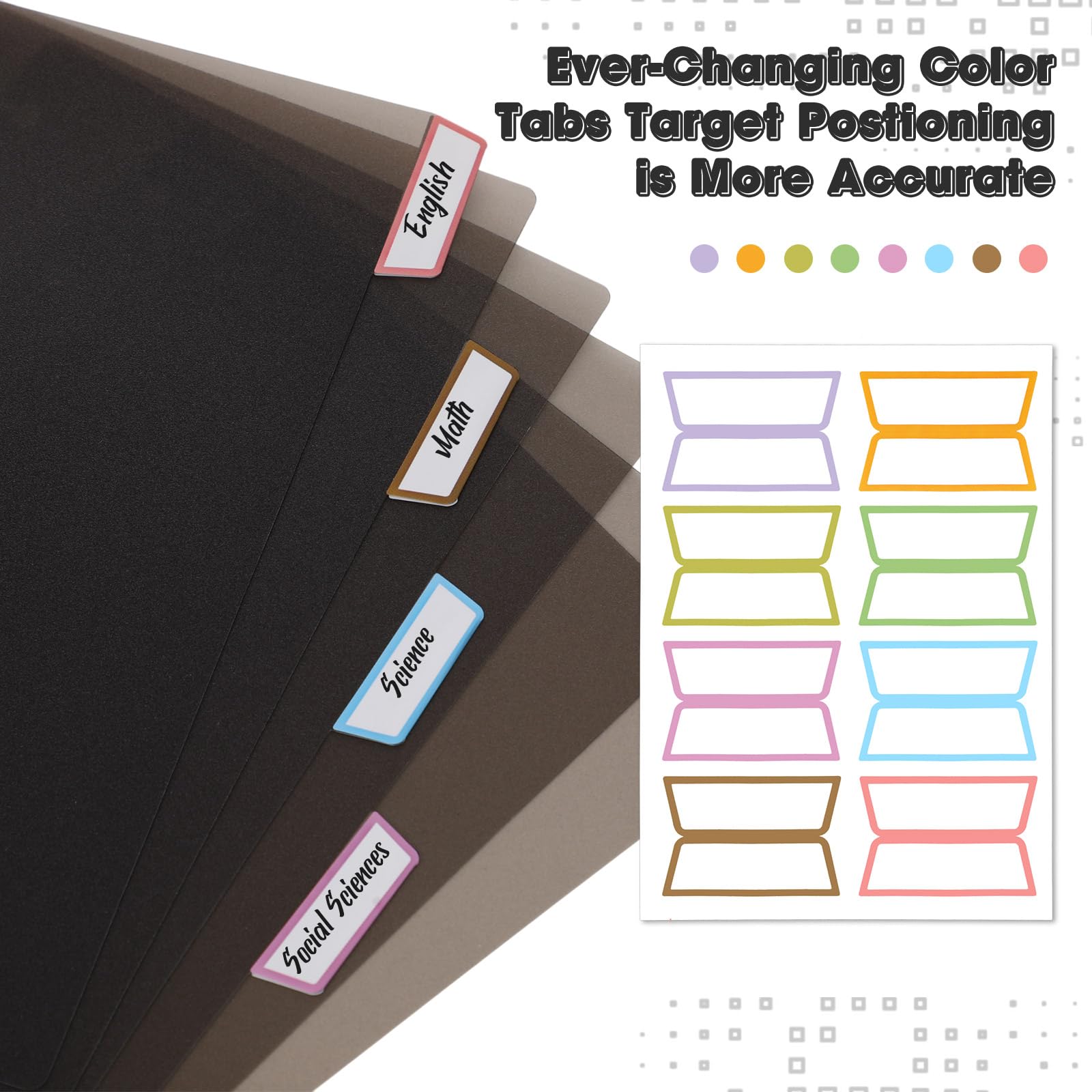 Jetec Confezione da 6 quaderni A5 a 8 dischi a spirale personalizzabili, ricaricabili, 14,9 x 21,6 cm, 5 soggetti, con 6 divisori per raccoglitori, 16 linguette rimovibili, 120 pagine a righe larghe