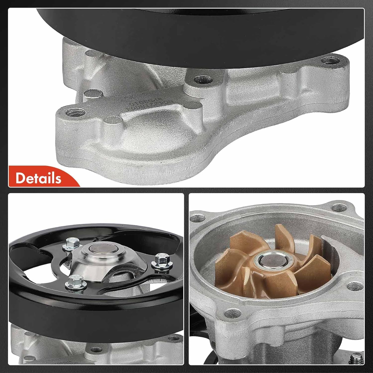 A-Premium Engine Water Pump with Seal & Pulley Compatible with Honda Civic 2003-2011 L4 1.3L