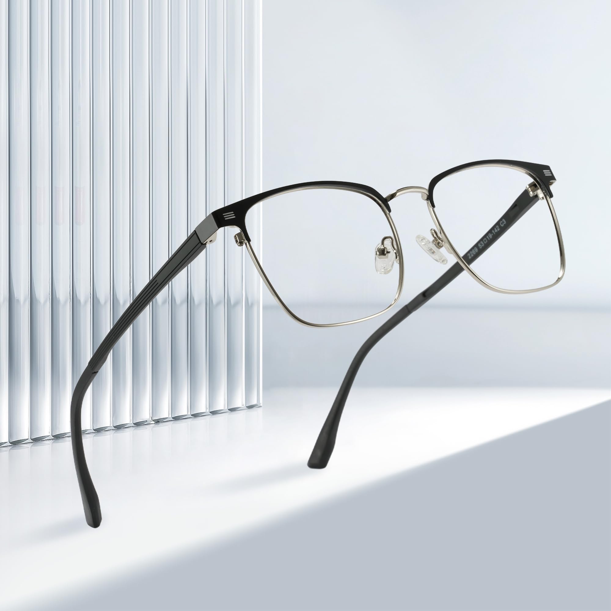 Cyxus Brillengestelle mit Magnetisch Clip Polarisierte Sonnenbrille Herren Damen Leichtes TR90 Rahmen Sonnenbrille UV 400 für Fahren Angeln Reisen P1572T01