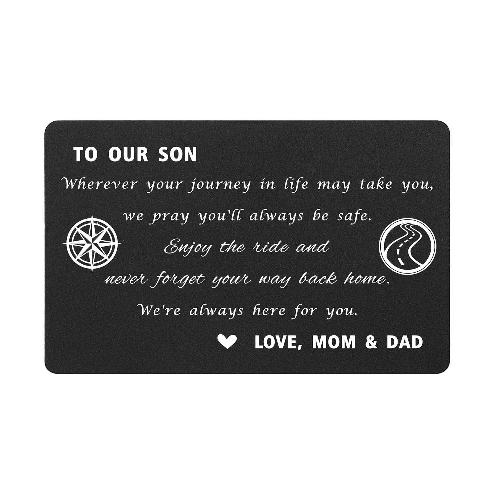 Son Wallet Card from Mom and Dad - Our Son College Graduation Card, To Our Son Gifts Card for Fathers Day Christmas Valentines