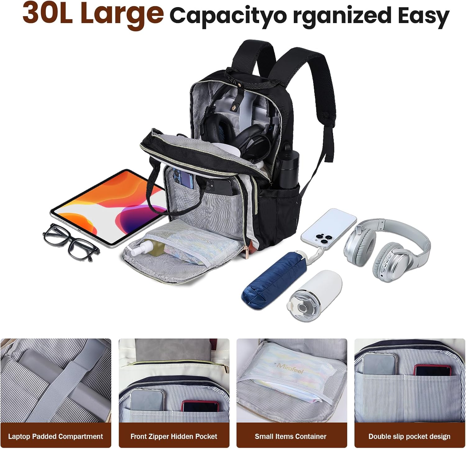 Laptop Backpack for Women Bag with USB Charging Port, 15.6 Inch Work Travel Backpack, College Bookbag Waterproof Business Computer Backpack Anti-theft Casual Backpacks for Nurse Teacher