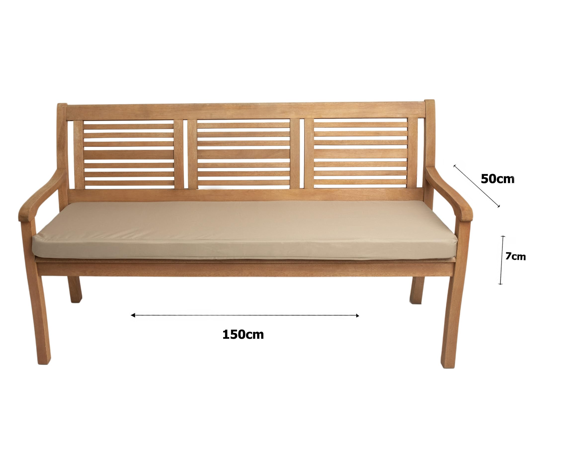 Fodera per cuscino da panca da giardino resistente alle intemperie Beige 150x50x7cm