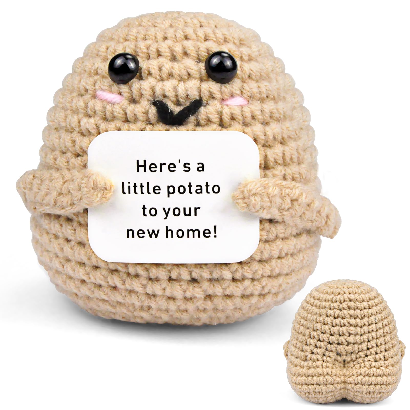 CREJOHY New Home Gifts Handmade Crochet Potato with 'Here's A Little Potato to Your NewHome' House Warming Gifts New Homegifts for Couple for Home Decor