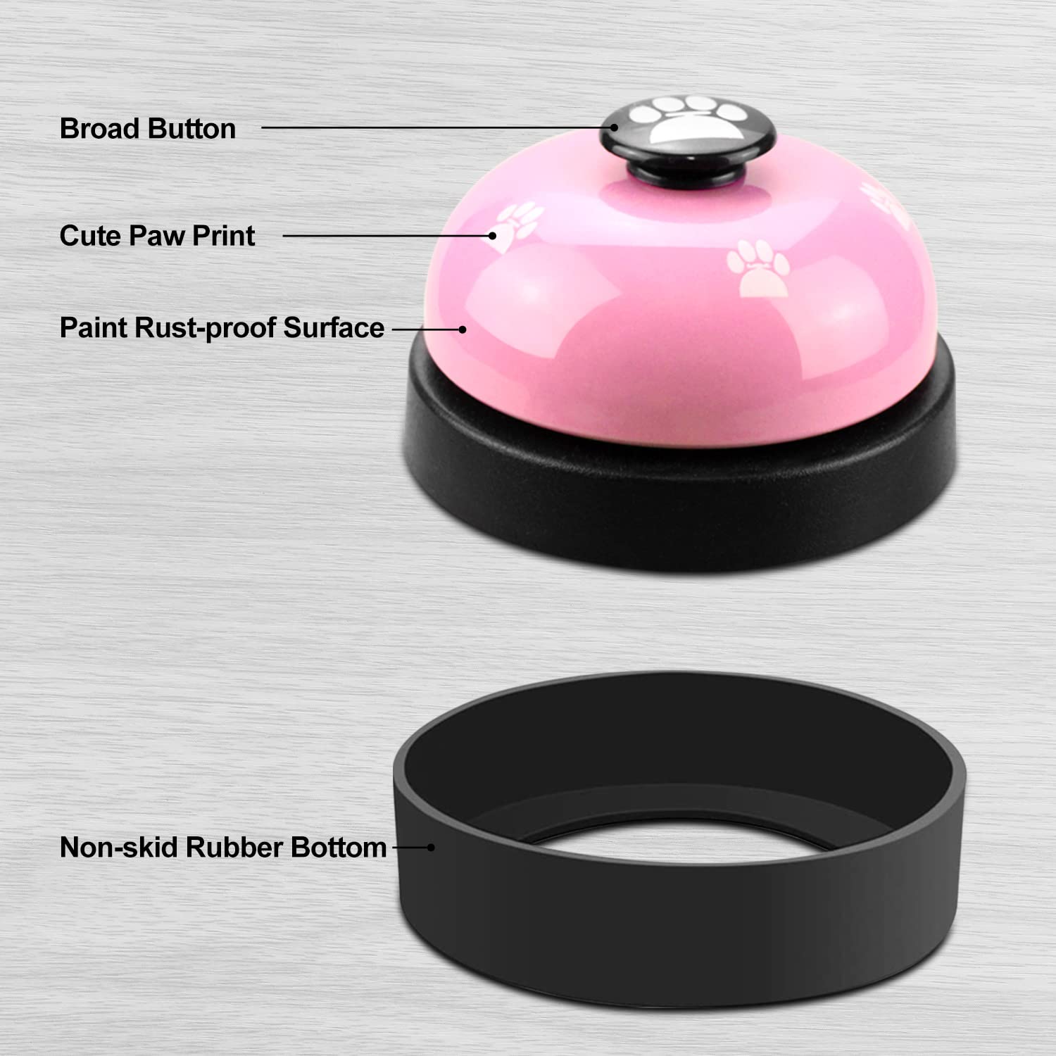 Comsmart Dog Training Bell, Set of 2 Dog Puppy Pet Potty Training Bells, Dog Cat Door Bell Tell Bell with Non-Skid Rubber Base