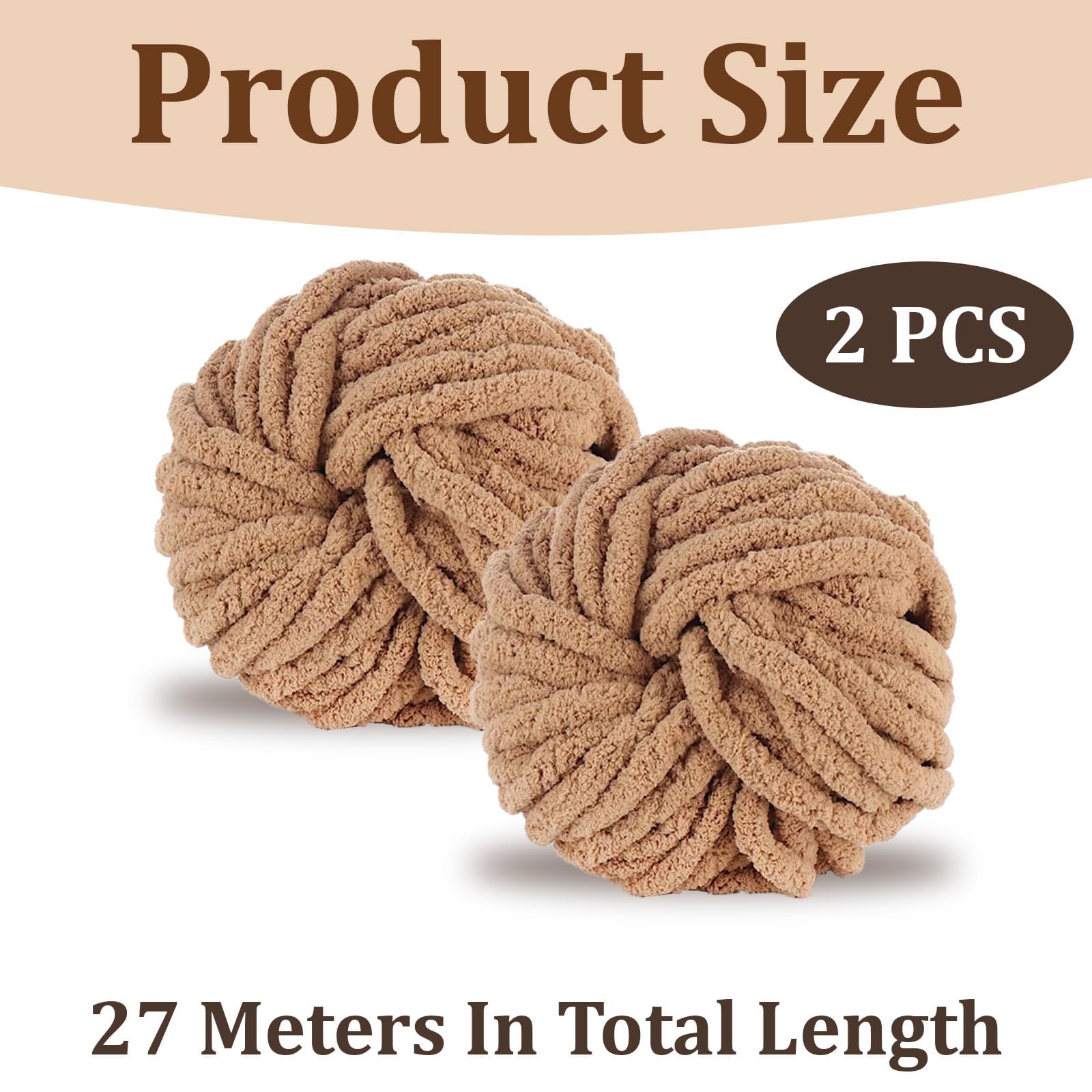 Bafeil Chunky Wool for Hand Knitting 250g x 2, Super Soft Thick Yarn for Crochet & Knitting - Image 2