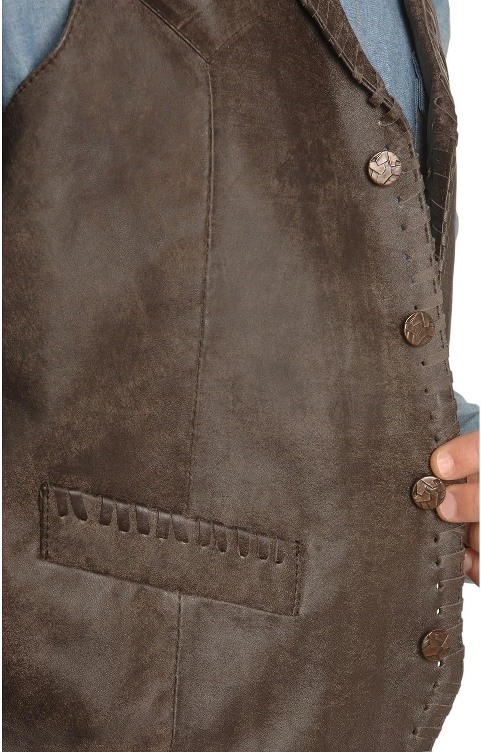Scully Men's Whipstitch Lamb Leather Vest - 206-171