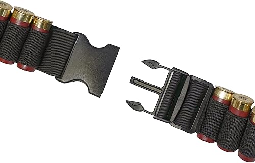Miniatura 2 de 50 Bandolier de escopeta de capacidad redonda 12, soporte de carcasa de calibre 20 con hebilla de liberación rápida - Cinturón ajustable de tiro de