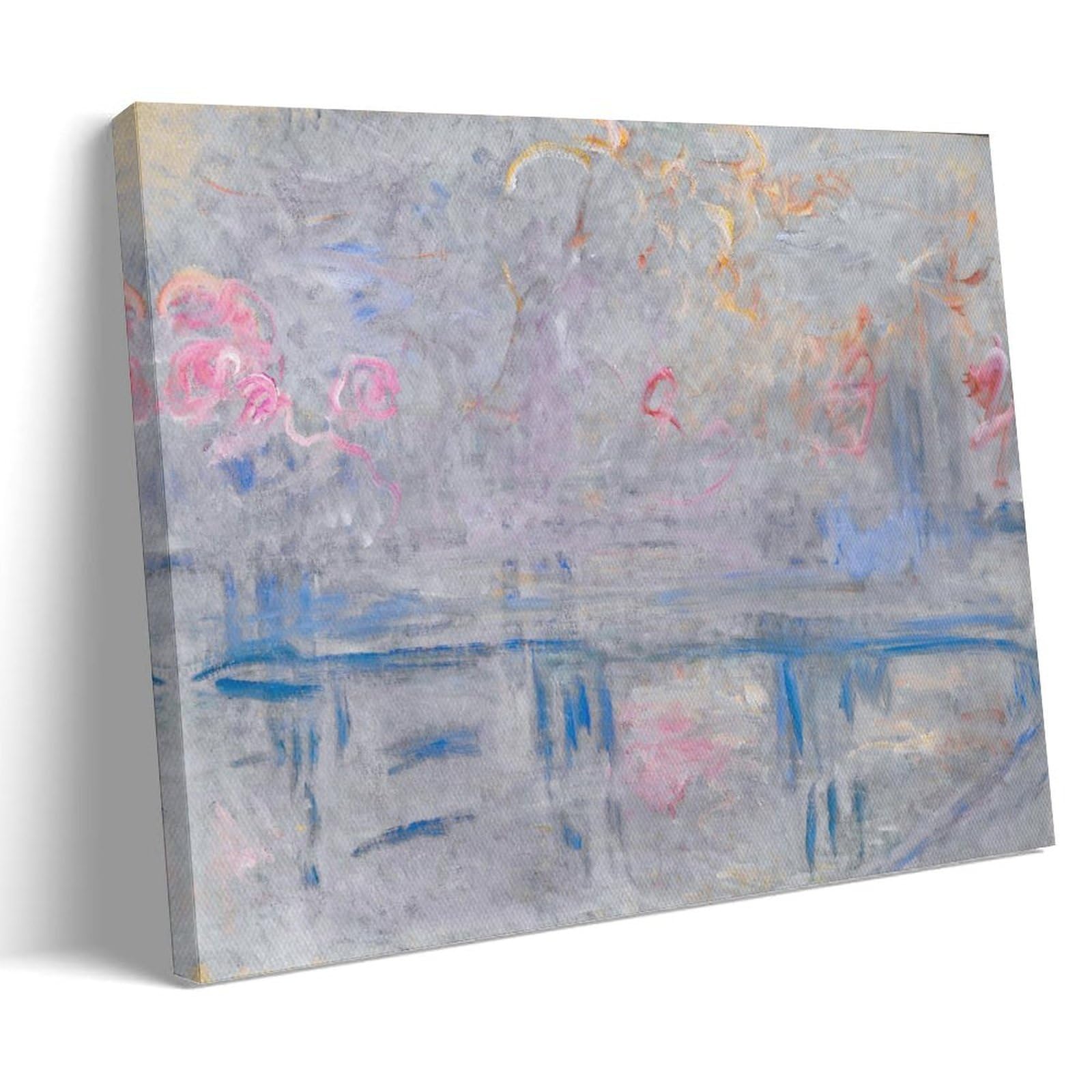 HOANGJUN Charing Cross Bridge Poster Claude Monet Canvas Print Impressionist Foggy Thames Wall Art Poster, Home Decoration Painting ; Frame; 24x36inch(60x90cm)