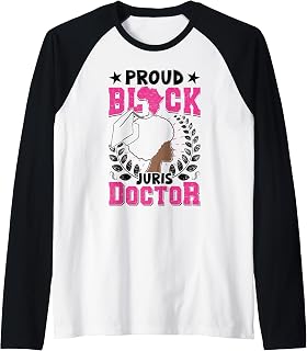 Proud Black Juris Doctor | JD Law School Graduate Student Raglan Baseball Tee