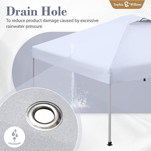 Miniatura 4 de Tienda de campaña desplegable de 10 x 10 pies, para patio al aire libre, toldo comercial portátil, patas rectas resistentes con bolsa enrollable, 8