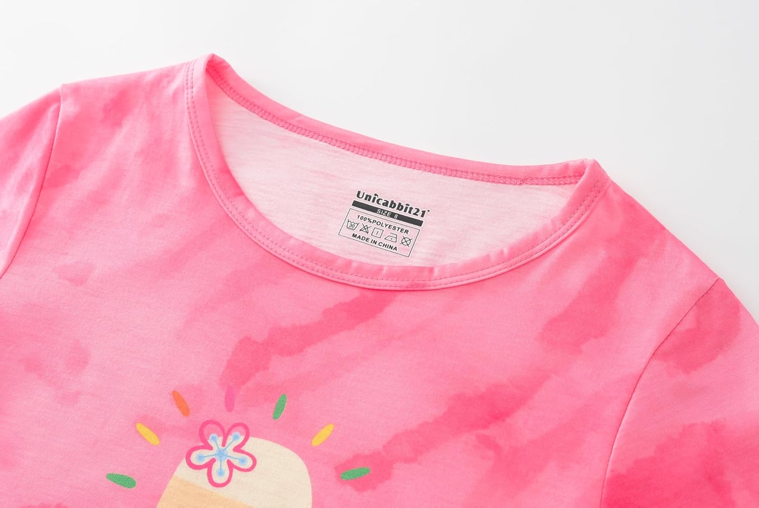 Tie Dye Pajamas for Girls Soft Pandas Daisy Butterfly Big Kids Summer Sleepwear 2-Piece Short Set Size 6-16 - Image 3