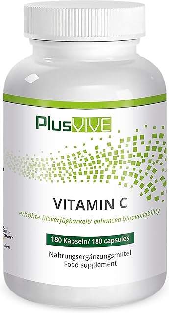 Plusvive Natural Vitamin C with Bioflavonoids and Bioavailability Matrix, 180 Capsules